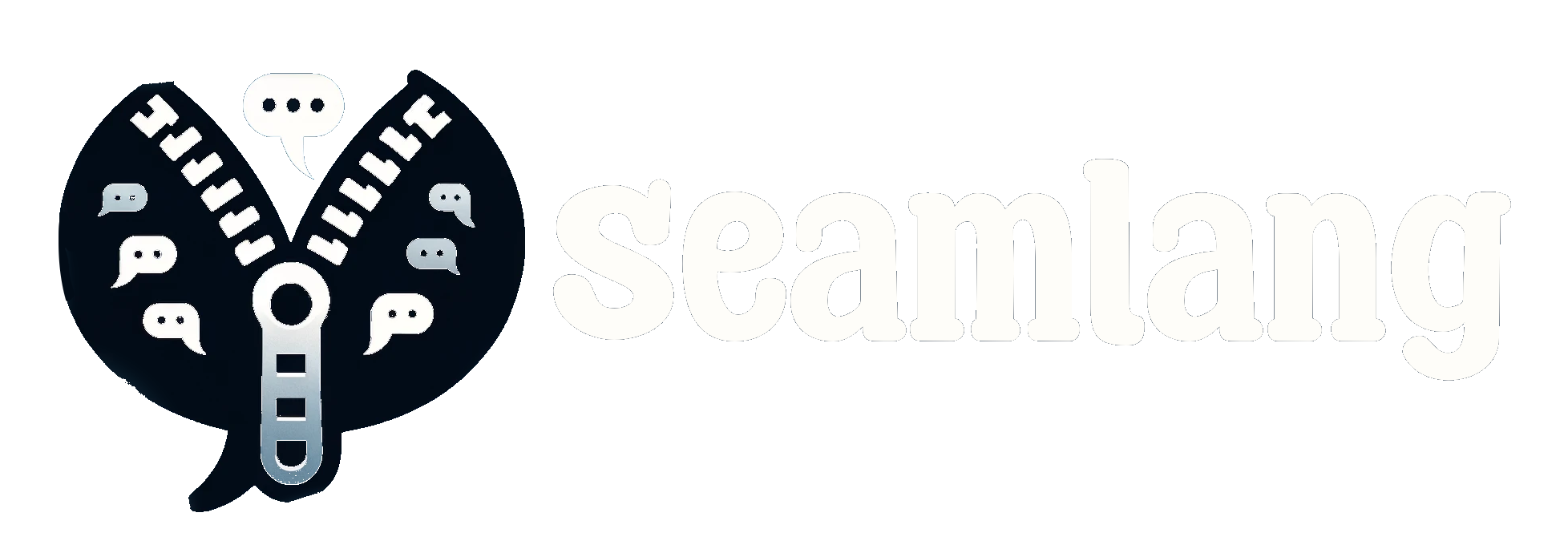 Seamlang logo, a stylized speech bubble with the Seamlang text next to it